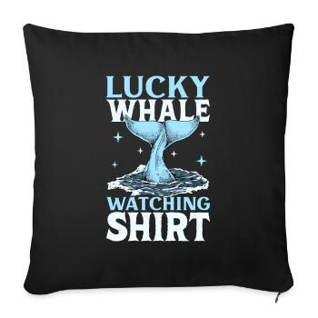 Walbeobachtung - Observation des baleines chanceuses - Housse de coussin décorative 45 x 45 cm - noir - Devant