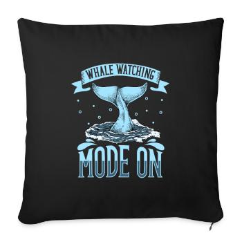 Mode d’observation des baleines activé - Walbeobachtung - Housse de coussin décorative 45 x 45 cm - noir - Devant