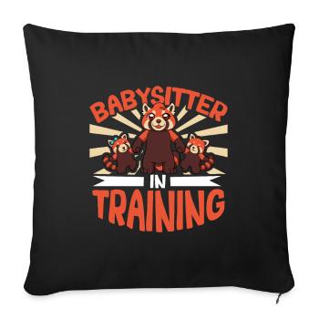 Baby-sitter en formation - Baby-sitter - Housse de coussin décorative 45 x 45 cm - noir - Devant