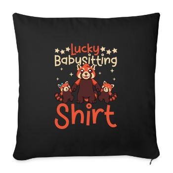 Lucky Babysitting - Sofa pillowcase 17,3'' x 17,3'' (45 x 45 cm) - black - Front