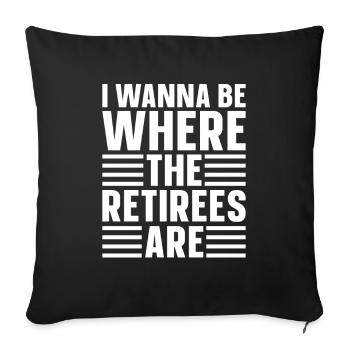Pensioner Pension Funny - Sofa pillowcase 17,3'' x 17,3'' (45 x 45 cm) - black - Front