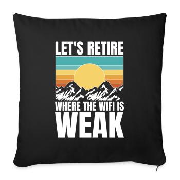 Pension de retraite Wi-Fi - Housse de coussin décorative 45 x 45 cm - noir - Devant