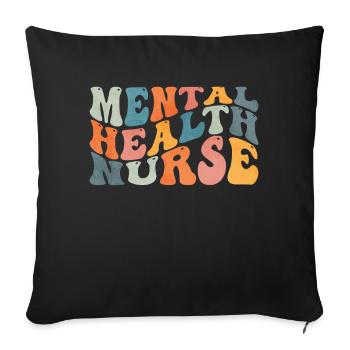 Infirmière en santé mentale Groovy - Housse de coussin décorative 45 x 45 cm - noir - Devant