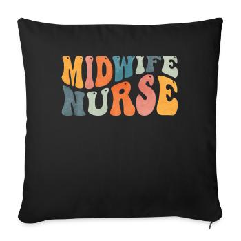 Groovy Hebamme Krankenschwester Labor Entbindung K - Sofakissenbezug 45 x 45 cm - Schwarz - Vorne