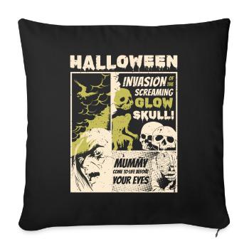 Costume de momie d’Halloween - Housse de coussin décorative 45 x 45 cm - noir - Devant