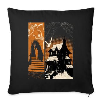 Ghosthouse Halloween Costume Squelette - Housse de coussin décorative 45 x 45 cm - noir - Devant