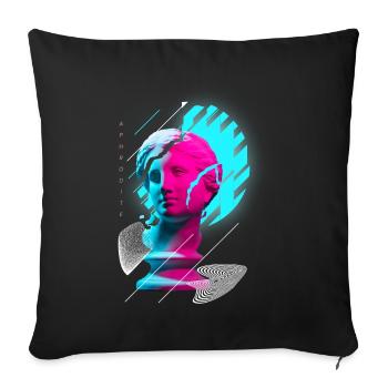 Aphrodite Raver Festival EDM Music Rave - Sofa pillowcase 17,3'' x 17,3'' (45 x 45 cm) - black - Front