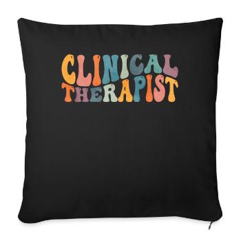 Groovy Clinical Therapist Consultant Psychologist - Sofa pillowcase 17,3'' x 17,3'' (45 x 45 cm) - black - Front