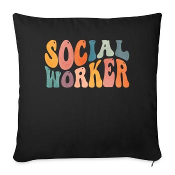 Groovy Social Worker Work - Sofa pillowcase 17,3'' x 17,3'' (45 x 45 cm) - black - Front