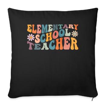 Groovy Primary School Teacher Middle School - Sofa pillowcase 17,3'' x 17,3'' (45 x 45 cm) - black - Front