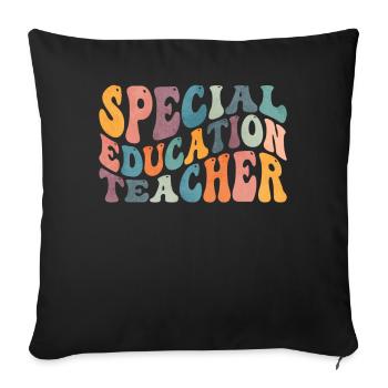 Groovy Enseignant en éducation spécialisée SPED - Housse de coussin décorative 45 x 45 cm - noir - Devant