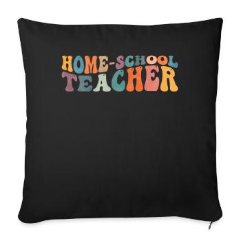 Groovy Enseignant-école à domicile Enseignement à domicile - Housse de coussin décorative 45 x 45 cm - noir - Devant