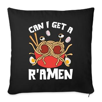 Funny Flying Spaghetti Monster Japanese - Sofa pillowcase 17,3'' x 17,3'' (45 x 45 cm) - black - Front