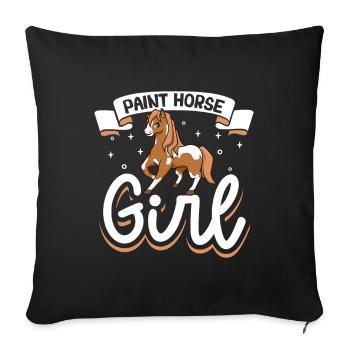 Paint Horse Girl - Housse de coussin décorative 45 x 45 cm - noir - Devant