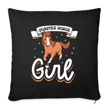 Quarter Horse Girl - Housse de coussin décorative 45 x 45 cm - noir - Devant