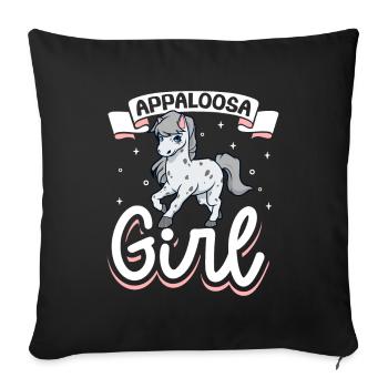 Appaloosa Fille - Housse de coussin décorative 45 x 45 cm - noir - Devant