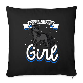 Frisonne Fille - Housse de coussin décorative 45 x 45 cm - noir - Devant