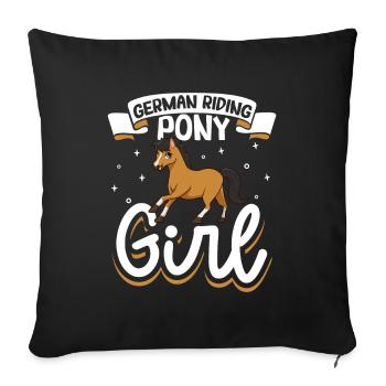 German Riding Pony Girl - Sofa pillowcase 17,3'' x 17,3'' (45 x 45 cm) - black - Front