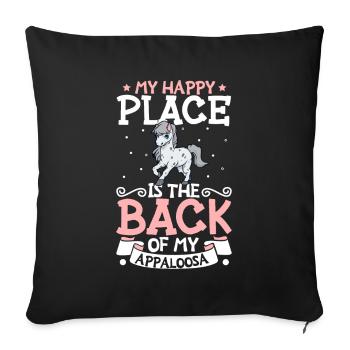 Mon endroit préféré - Appaloosa - Housse de coussin décorative 45 x 45 cm - noir - Devant