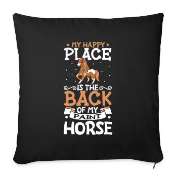 My favorite place - Paint Horse - Sofa pillowcase 17,3'' x 17,3'' (45 x 45 cm) - black - Front