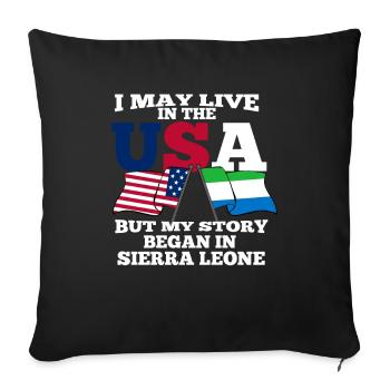 Sierra Leone - Sofa pillowcase 17,3'' x 17,3'' (45 x 45 cm) - black - Front