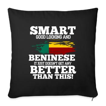 Bénin - Housse de coussin décorative 45 x 45 cm - noir - Devant