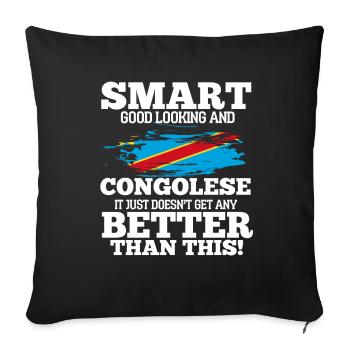 Congo - Sofa pillowcase 17,3'' x 17,3'' (45 x 45 cm) - black - Front