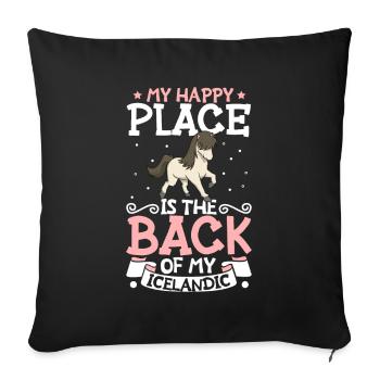 Mon endroit préféré - Islandais - Housse de coussin décorative 45 x 45 cm - noir - Devant