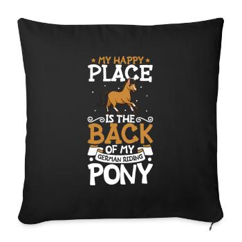My favorite place - German Riding Pony - Sofa pillowcase 17,3'' x 17,3'' (45 x 45 cm) - black - Front