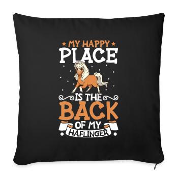 My favorite place - Haflinger - Sofa pillowcase 17,3'' x 17,3'' (45 x 45 cm) - black - Front