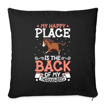 My favourite place - Thoroughbred - Sofa pillowcase 17,3'' x 17,3'' (45 x 45 cm) - black - Front