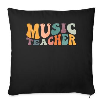 Groovy Music Teacher Musician Lessons - Sofa pillowcase 17,3'' x 17,3'' (45 x 45 cm) - black - Front