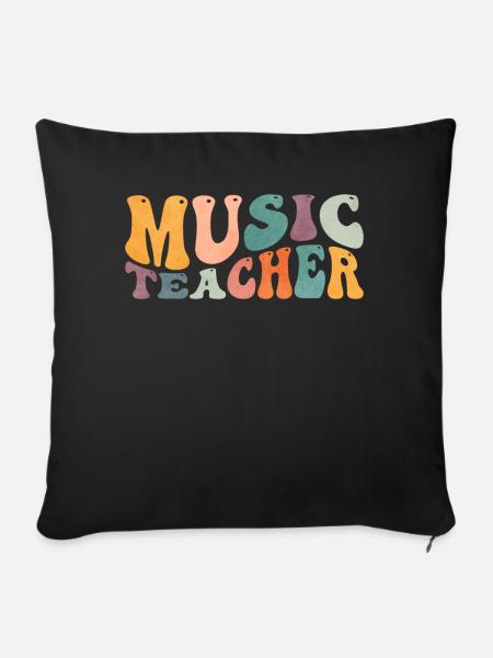 Groovy Musiklehrer Musiker Unterricht - Sofakissenbezug 45 x 45 cm - Schwarz