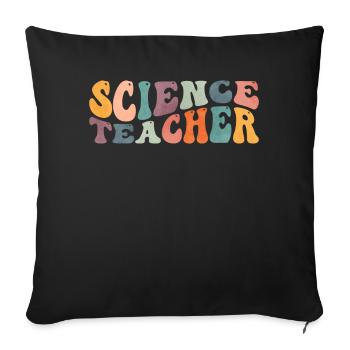 Groovy Science Enseignant Scientifique Enseignement - Housse de coussin décorative 45 x 45 cm - noir - Devant