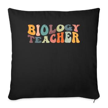 Groovy Professeur de biologie Biologiste Science Firm - Housse de coussin décorative 45 x 45 cm - noir - Devant