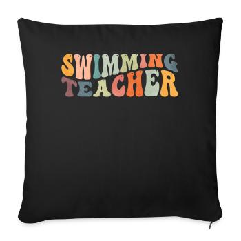 Groovy Swim Instructor Swimmer Swim Coach - Sofa pillowcase 17,3'' x 17,3'' (45 x 45 cm) - black - Front