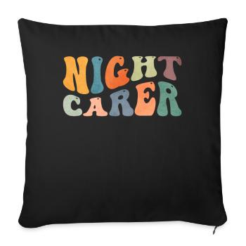 Groovy Night Carer Night Shift Geriatric Nurse - Sofa pillowcase 17,3'' x 17,3'' (45 x 45 cm) - black - Front