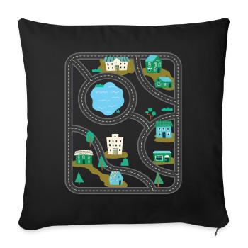 Play Rug Play Mat Massage - Sofa pillowcase 17,3'' x 17,3'' (45 x 45 cm) - black - Front