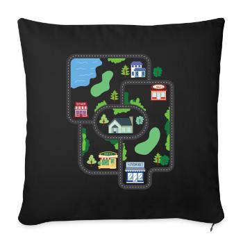 Play Rug Play Mat Massage - Sofa pillowcase 17,3'' x 17,3'' (45 x 45 cm) - black - Front