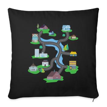 Play Rug Play Mat Massage - Sofa pillowcase 17,3'' x 17,3'' (45 x 45 cm) - black - Front