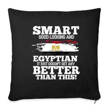 Égypte - Housse de coussin décorative 45 x 45 cm - noir - Devant