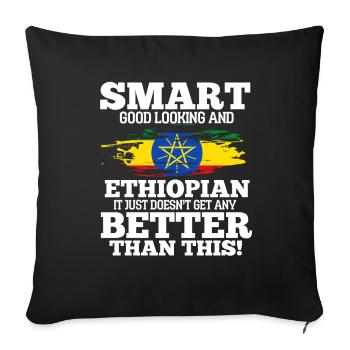 Ethiopia - Sofa pillowcase 17,3'' x 17,3'' (45 x 45 cm) - black - Front