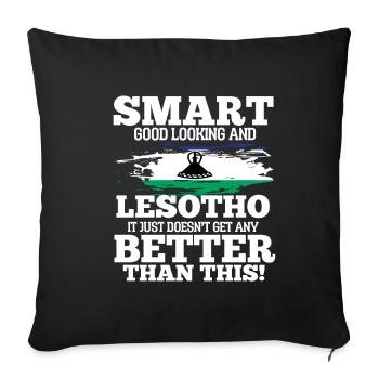 Lesotho - Housse de coussin décorative 45 x 45 cm - noir - Devant