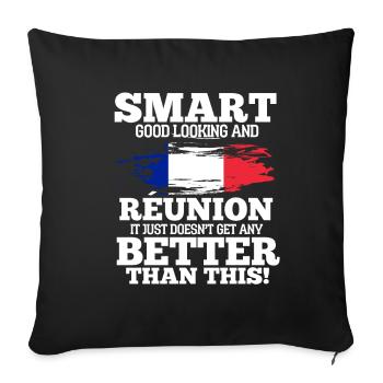 Reunion - Sofa pillowcase 17,3'' x 17,3'' (45 x 45 cm) - black - Front