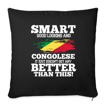 Congo - Sofa pillowcase 17,3'' x 17,3'' (45 x 45 cm) - black - Front