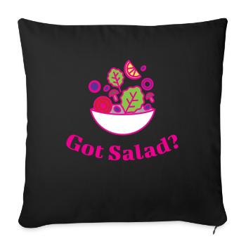 Mangez Salad Salat Vegan Veganer - Housse de coussin décorative 45 x 45 cm - noir - Devant