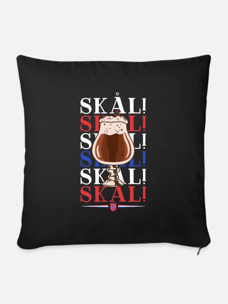 Skal - Norwegen Trinkspruch - Sofakissenbezug 45 x 45 cm - Schwarz