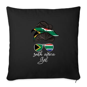 Afrique du Sud - Housse de coussin décorative 45 x 45 cm - noir - Devant