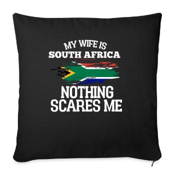 Afrique du Sud - Housse de coussin décorative 45 x 45 cm - noir - Devant
