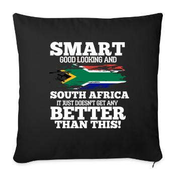Afrique du Sud - Housse de coussin décorative 45 x 45 cm - noir - Devant